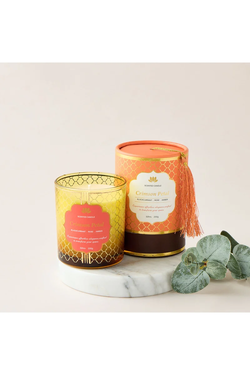 Lifestyle Golden Souk Crimson Petal Scented Jar Candle - 50 h